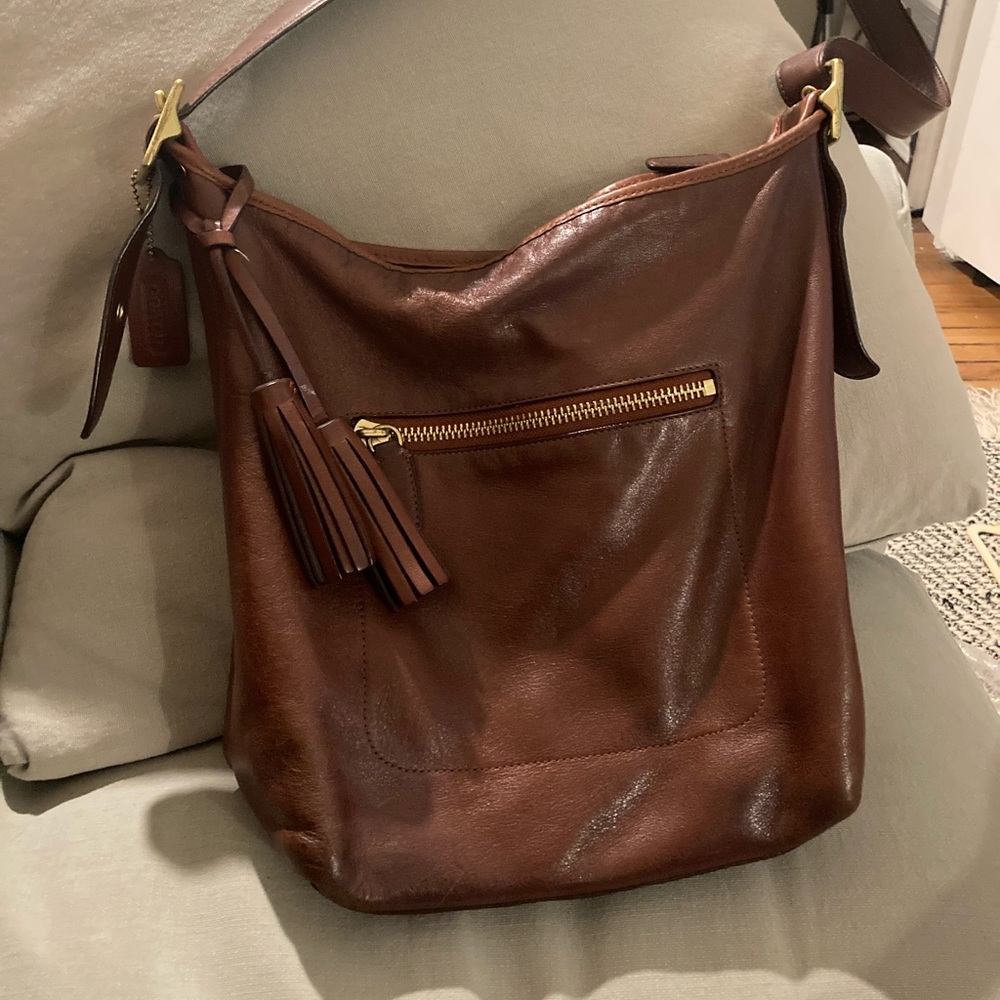 COACH Legacy Tassel Duffle 19889 leather Brown Shoulder/crossbody bag